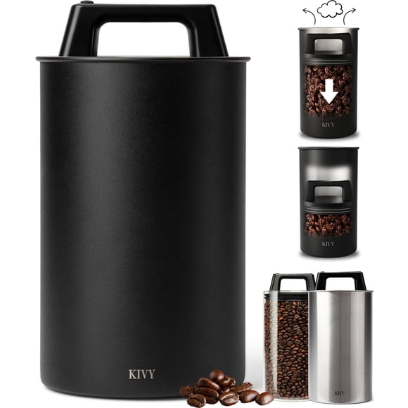 Recipiente Al Vacío Para Café Grande De Acero Inoxidable Hermético