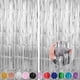 thumbnail image 1 of Xiao Hua Juego de 4 Piezas de Cortina de Lluvia Plateada con Borlas Brillantes de 3.3ft x 8.2ft, Pantalla de Fondo para Fotos, Cumpleaños, Boda, Suministros de Decoración para Fiestas y Eventos, 1 of 4