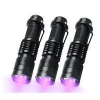 Genérico - 3 Linterna Luz Ultravioleta Linternas Recargables Linterna