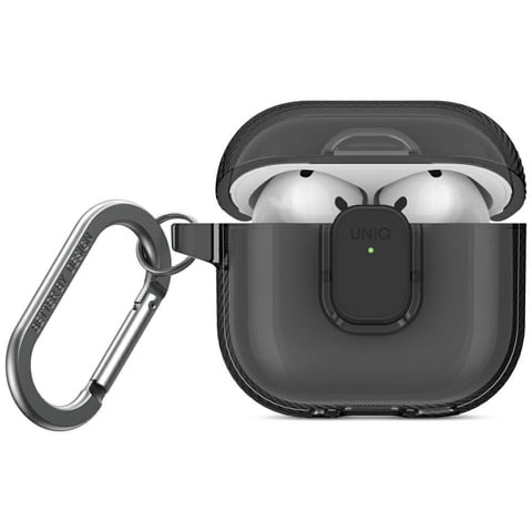 Funda Para Airpods 4 Uniq Glase Pro Transparente Con Mosquetón