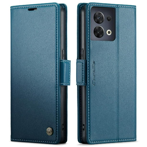 CaseMe tipo cartera OPPO Reno 8 5G con cierre magnético, RFID, tarjetero, soporte, carga inalámbrica