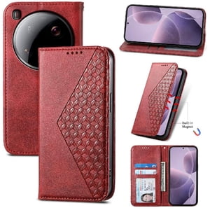 Funda Flip Foxdock Para Xiaomi 15 Ultra , Estilo Billetera Con Diseño Rombo, Correa De Mano Y Soporte, Uso Diario