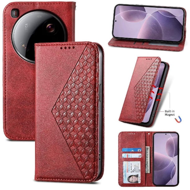 Funda Flip FOXDOCK para Xiaomi 15 Ultra , Estilo Billetera con Diseño Rombo, Correa de Mano y Soporte, Uso Diario