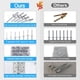 thumbnail image 4 of Kit surtido de remaches LAZIRO 215 piezas de aluminio con funda plateada, 4 of 6