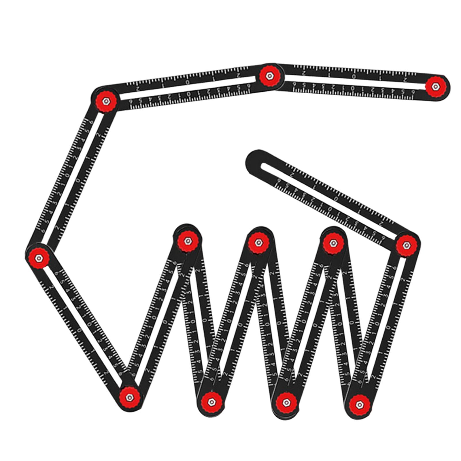 Magideal - Regla De Medición De Múltiples Ángulos De Aleación De Aluminio Buscador De Localizador De Apertura De Baldosas De Cerámica Regla De Múltiples Pliegues , 12 Sección