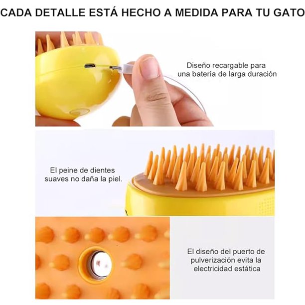 Cepillo De Vapor Eléctrico, Diseño En Forma De Mango, Cepillo De Vapor Para Limpieza, Cepillo De Vapor Para Masaje De Mascotas, Para Depilación, Peluquería Y Masaje De Mascotas.