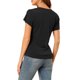 thumbnail image 3 of INSPIRE CHIC Blusas de Mujer con Envolvente, Cuello en V, Mangas Cortas, Decoración de Botones, Fruncido, Casual, Negro L, 3 of 7