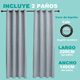 thumbnail image 3 of Cortinas Belug Bumbu Liso Hogar 2 Panos 140x220 Cm Gris, 3 of 5