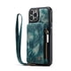 thumbnail image 1 of Wallet Case For IPhone 14/13/12/11 With RFID Blocking Leather Case With Card Holder & Kickstand, Zipper Strap Double Button Flip Shockproof Case, 1 of 3
