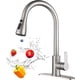 thumbnail image 1 of Grifo de cocina - Grifos de fregadero de cocina giratorios de 360° de acero inoxidable, grifo de cocina de agua caliente y fría, grifo de fregadero extraíble con 2 mangueras, níquel cepillado, 1 of 7