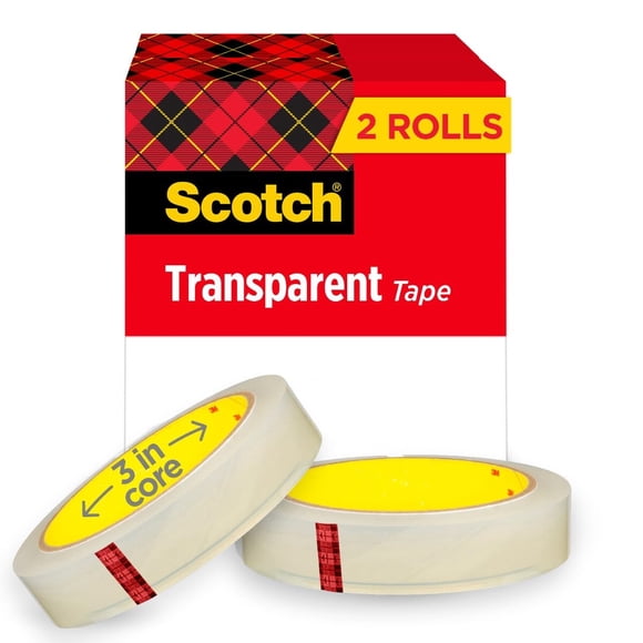Scotch Brand Transparent Tape, 34 x 2592 Inches, 3 Inch Core