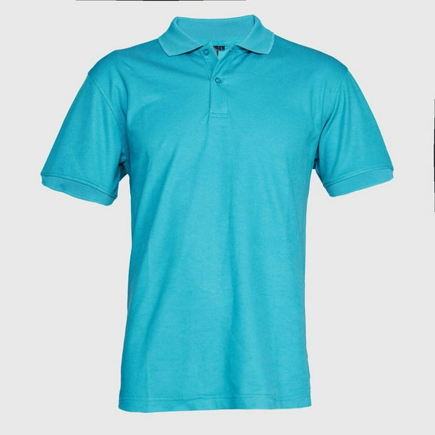 Polera Mc Hombre Waffle turquesa L