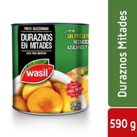 Duraznos En Mitades Tarro Drenado 340 G - Neto 590 G Wasil