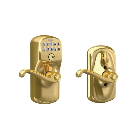 Entrada de teclado SCHLAGE FE595 PLY 505 FLA Plymouth Bright Brass