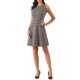 thumbnail image 2 of INSPIRE CHIC Vestidos de mujer a cuadros de pata de gallo por encima de la rodilla sin mangas ajustados y acampanados XL Café, 2 of 6
