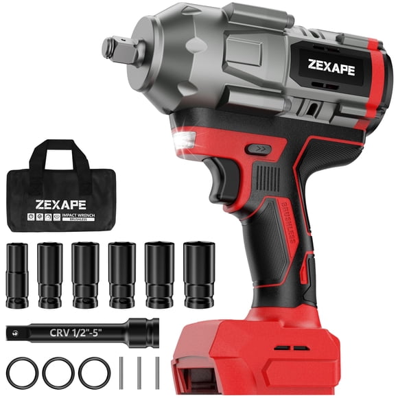 Llave de Impacto Inalámbrica ZEXAPE 1/2" 1360Nm Brushless con LED