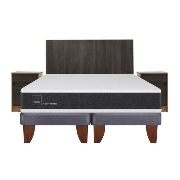 Cama Europea Europea New Ortopedic 2P Bd Espresso S 2 Plaza Base Dividida