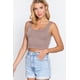 thumbnail image 3 of Blusa Saronite Básico Crop Sin Mangas Cuello Redondo Khaki Ostrero Mujer, 3 of 4