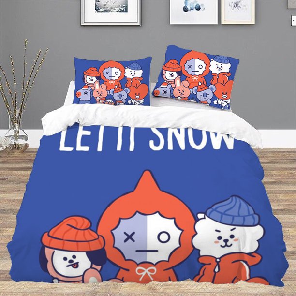 B-BTS Twin Size Bedding Set Duvet Cover Set Comforter Sets Bed Linen Sets Queen Double Sheets Home Textile GardenBed Sheets