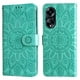 thumbnail image 3 of Funda tipo cartera FOXDOCK para OPPO A98 , diseño girasol en relieve, cuero PU, cierre magnético, soporte y tarjetero, 3 of 5