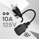 thumbnail image 2 of Cable de alimentación TNP Products 1,8 m 10 A 125 V NEMA 5‑15P, 2 of 6