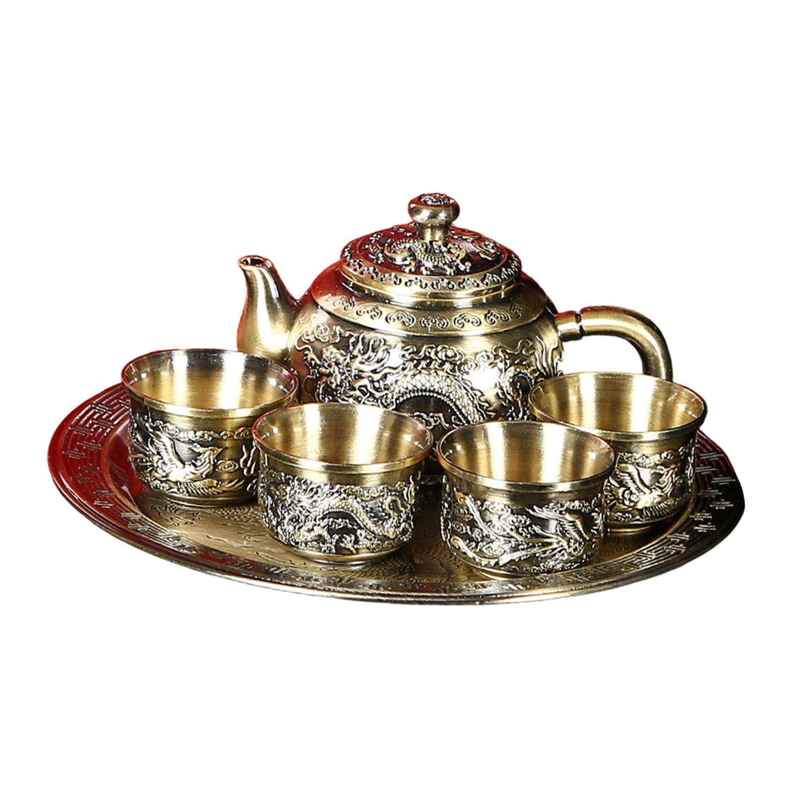 Bothyi - Juego De Té De Kung Fu Con Bandeja, Tetera Reutilizable Para Fiestas, Picnics Y Oficinas