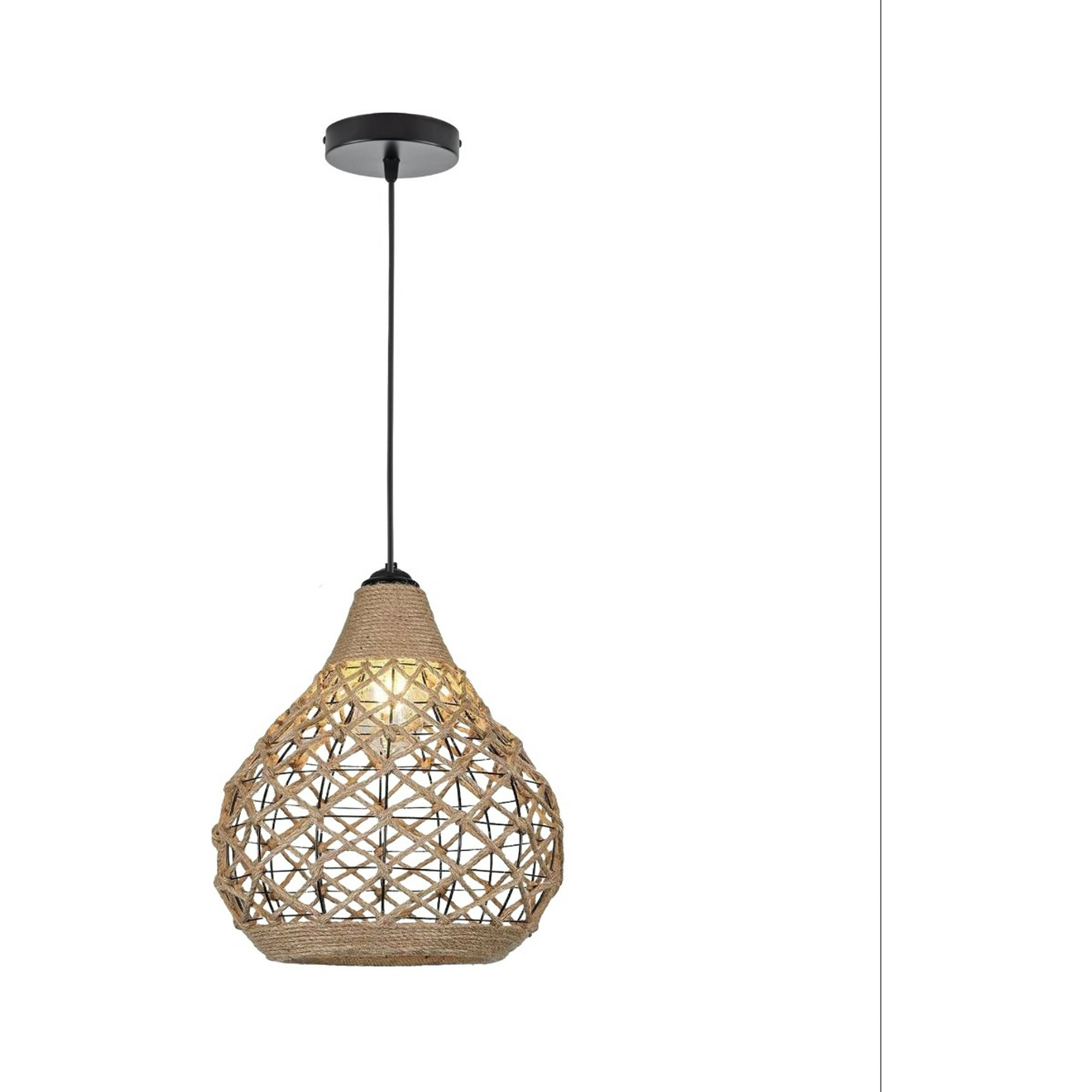 Genérico - Lámpara Colgante Bohemio Vintage Tejida Cáñamo Techo Jhn