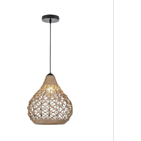 Genérico - Lámpara Colgante Bohemio Vintage Tejida Cáñamo Techo Jhn