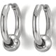 thumbnail image 5 of Pendientes de aro con bisagras de acero inoxidable con cuentas circulares para hombres y mujeres (2 unidades), 5 of 5