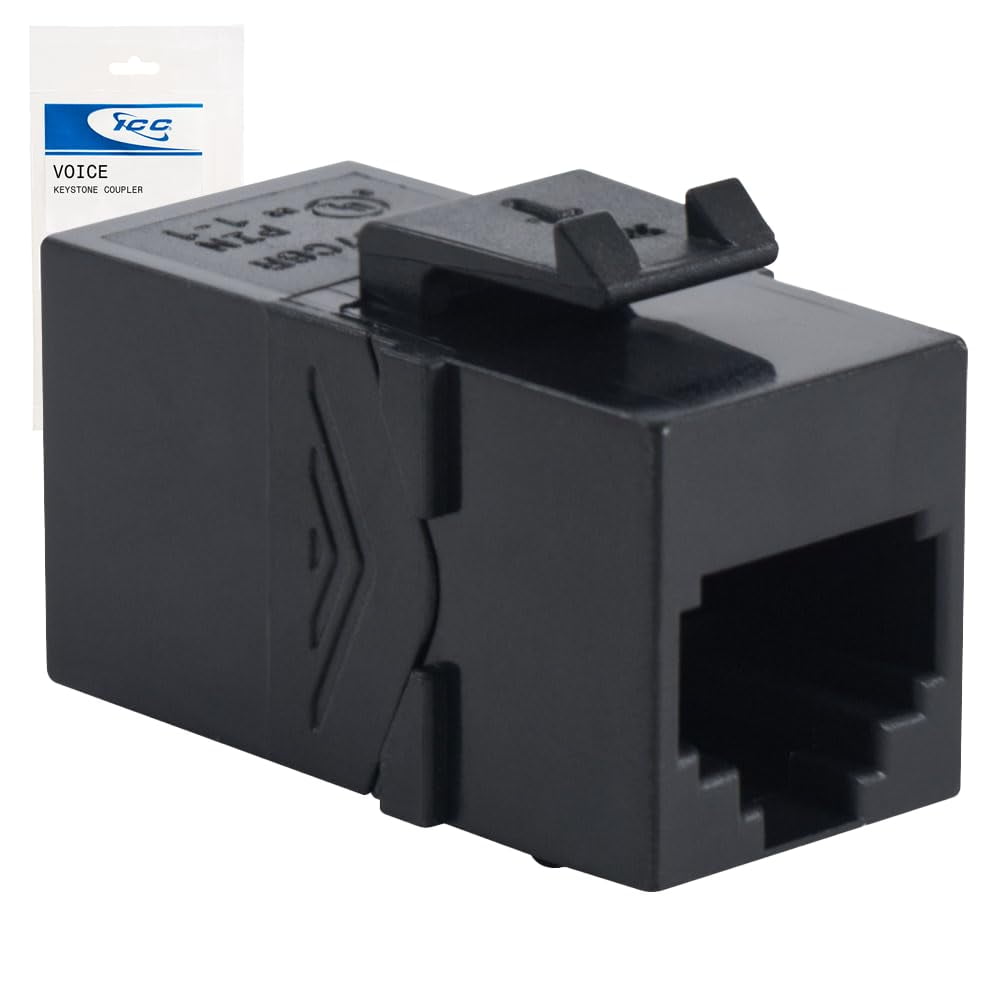 Acoplador Keystone Icc Rj12 6p6c Conector Hembra A Hembra Negro