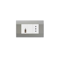 Art Dna - Módulo Usb 5A/2.1A + Enchufe Simple 10A Plata K-P03