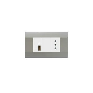 Art Dna - Módulo Usb 5A/2.1A + Enchufe Simple 10A Plata K-P03