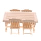 thumbnail image 1 of 1/12 dollhouse comedor muebles de madera natural sillas de mesa de comedor conjunto, 1 of 4