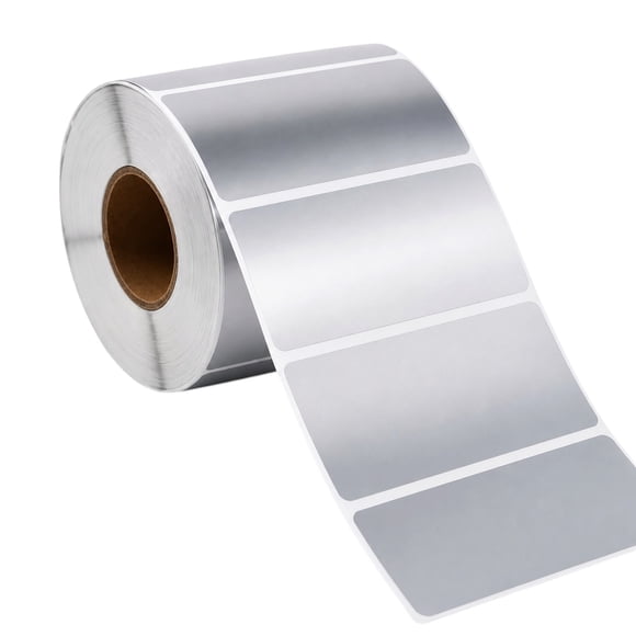 1000 Etiquetas Activo Fijo 100x60mm Plateadas