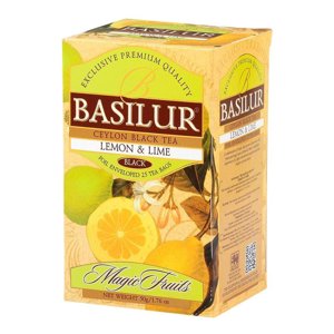 Basilur - Té Negro Ceylon- Lemon & Lime 25 Bolsas (Té Negro, Lima Y Limón)