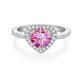thumbnail image 2 of Anillos de Moissanita Azul/morado/rosa de 2 Uds para Mujer Color D Claridad VVS1 Anillos de Compromiso de Diamante de Plata Esterlina S925 Anillos de Boda de Moissanita con Corazón con Certificado, 2 of 9