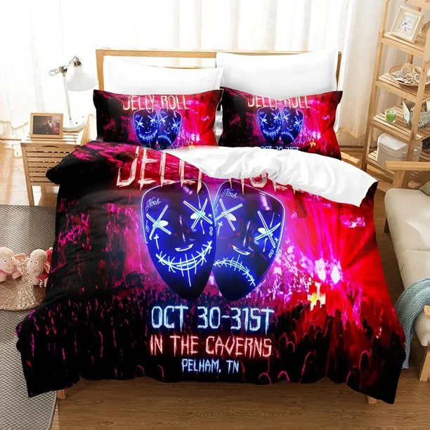 Jelly Roll Rapper Bedding Set Duvet Cover Bed Set Quilt Cover Pillowcase Comforter Size Boys Adult Bedding Bed Sheets