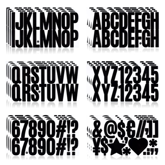 Llewyn Stickers de letras 400 piezas impermeables 6 cm negras