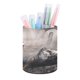 thumbnail image 1 of Bukayo Saka-theme Cylinder Pen Holder Pencil Organizer with Flannel Lining PVC Leather Material Cardboard Base for study work 10*8CM, 1 of 6