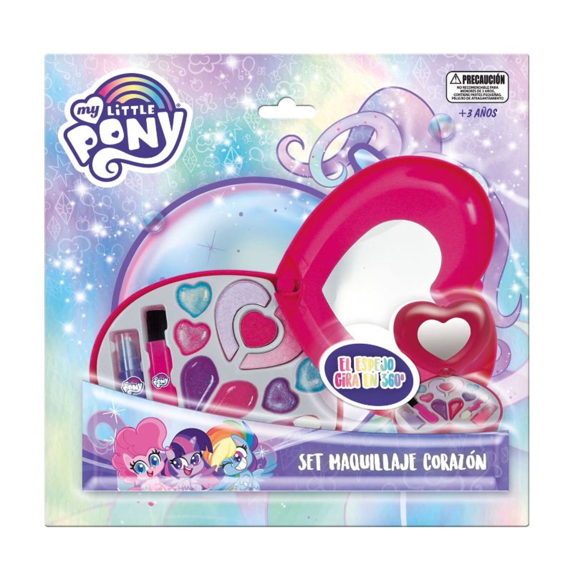 Set de Maquillaje Infantil My Little Pony Corazón Con Espejo Rotatorio