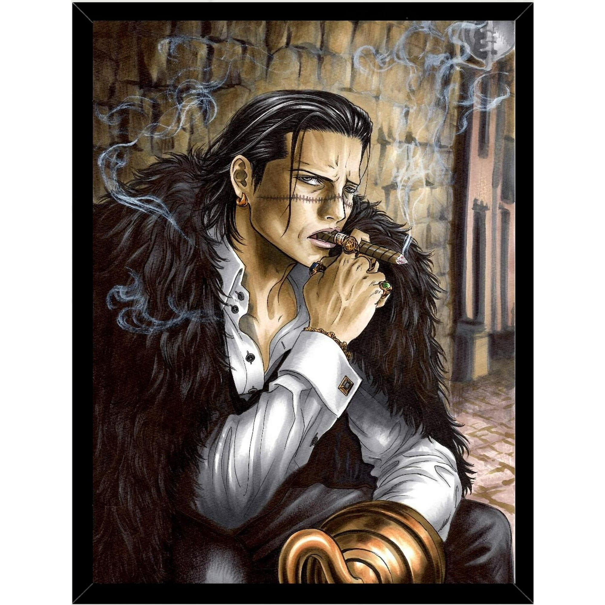 Genérico - Cuadro Decorativo One Piece Crocodile Medidas 30x40 Cm