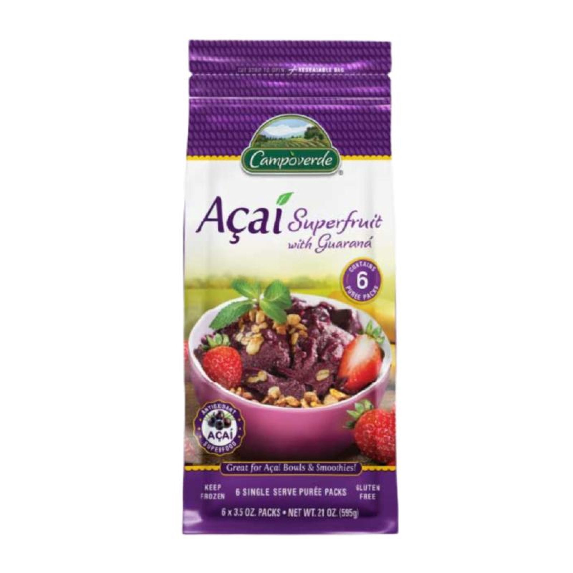 Acaí Puré Guaraná 595 g Campo Verde