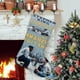 thumbnail image 1 of Sueños de Libertad Tema: Calcetines de Navidad, fino lino blanco para colgar en escaleras y chimenea, decoración navideña para el hogar, regalo de Navidad. 45cm × 32cm, 1 of 5