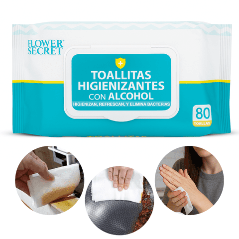 Flower Secret - Pack 240 Toallas Húmedas Higiénicas Con Alcohol Multiuso