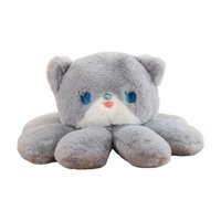 Magideal - Creativos Animales De Peluche Pulpo Gato Hecho A Mano Adorable Peluche Lindo Juguete Para Dormitorio Niños Regalo Juguete Niñas Niños San Valentín Nov Gris