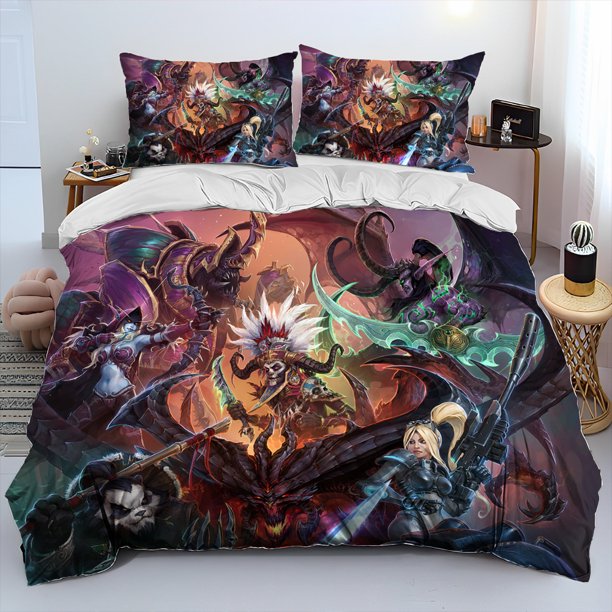 StarCraft Game Gamer PC Cartoon Comforter Bedding Set,Duvet Cover Bed Set Quilt Cover Pillowcase,King Queen Size Bedding Set Kid