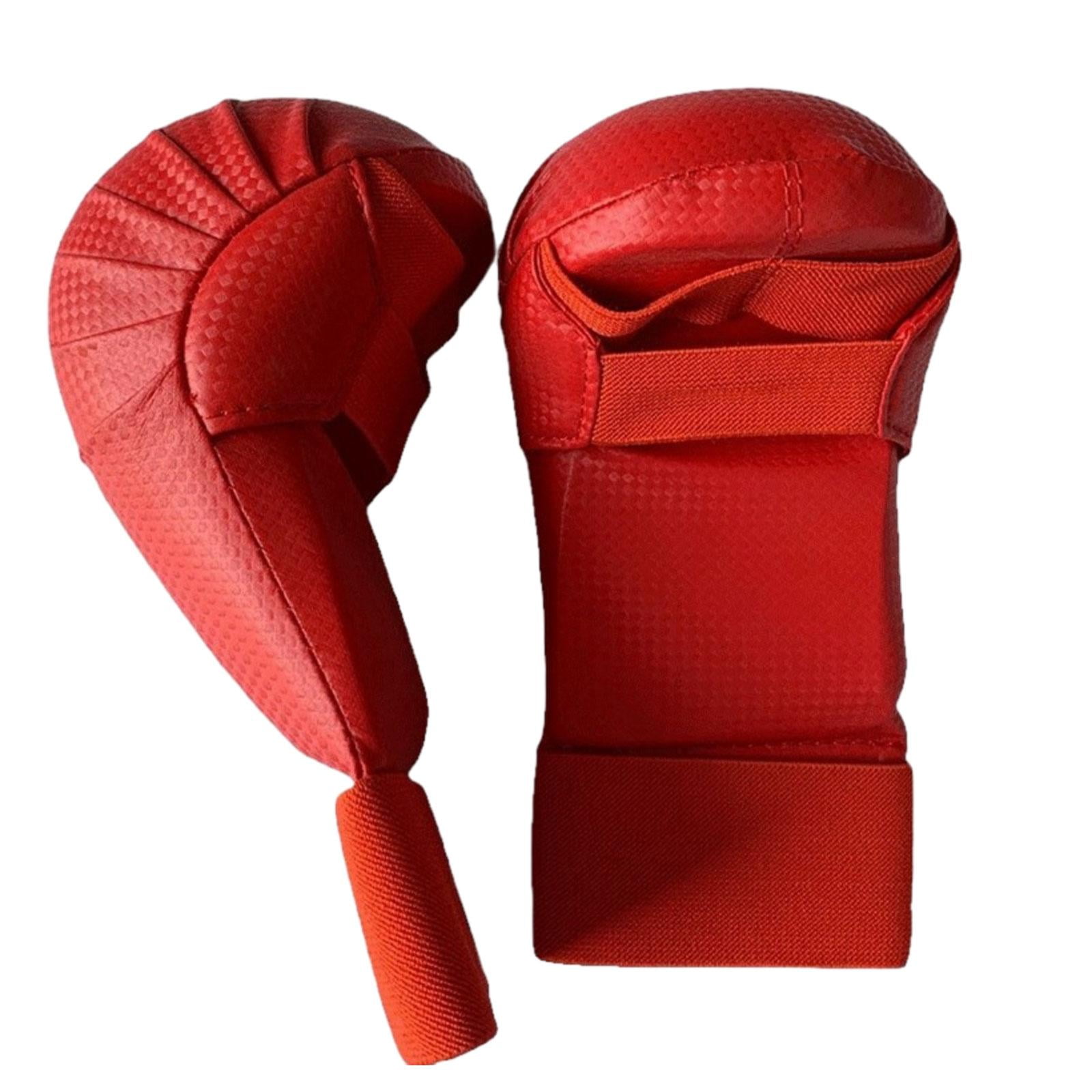 Magideal - Guantes Mma, Guantes De Karate, Muñequeras Cómodas Y Resistentes Al Desgaste, Guantes De Kickboxing, Guantes De Boxeo Para Sparring, Karate, Muay Thai Rojo Xs