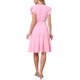 thumbnail image 3 of INSPIRE CHIC Vestido de Verano con Capas para Mujeres Cuello en V Línea A Fluyente Vestidos a la Rodilla L Rosa, 3 of 6