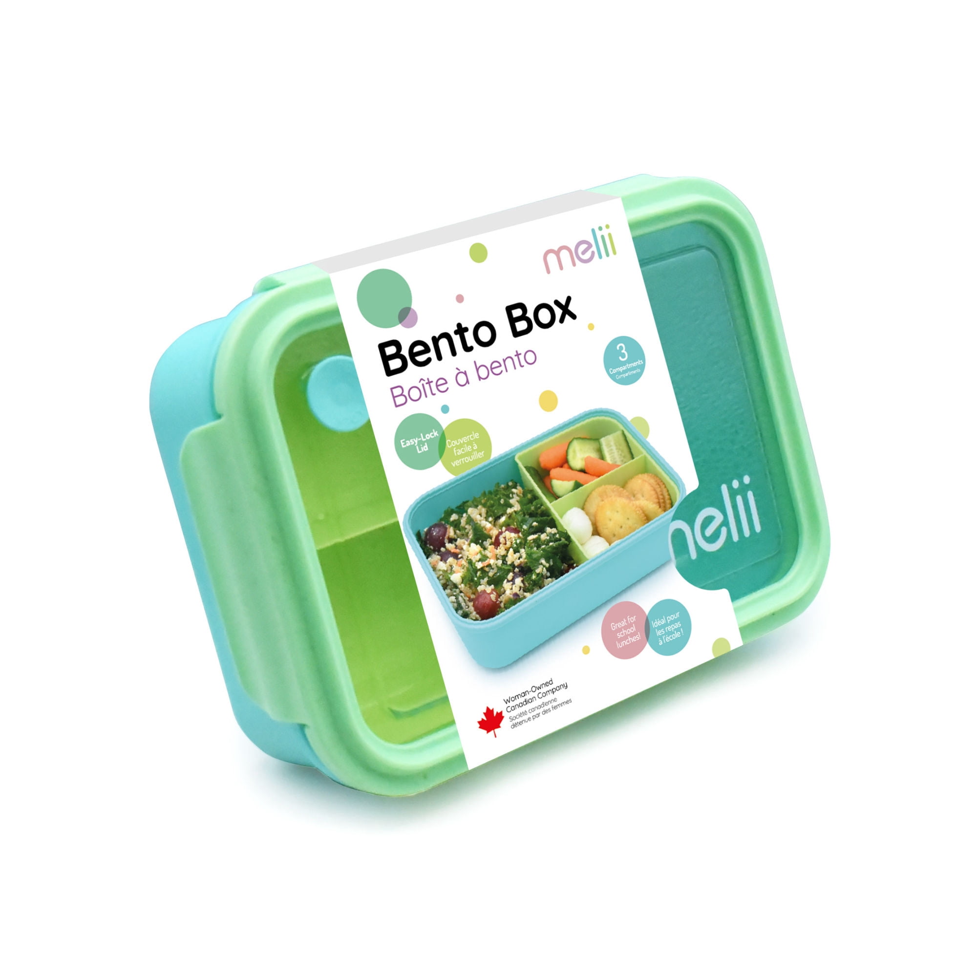 Melii - Lonchera Bento Con Divisiones 1250 Ml Azul