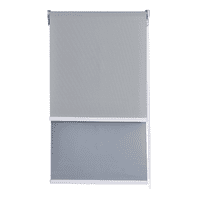 Cortina Roller Doble Blackout Y Sunscreen 080 X 165 Cm Color Gris Marca Sunfree
